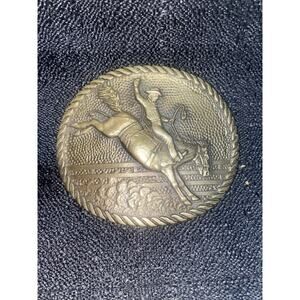 Award Design Medals Solid Brass Belt Buckle Cowboy Rodeo Western 2-1/8”x 2-5/8”